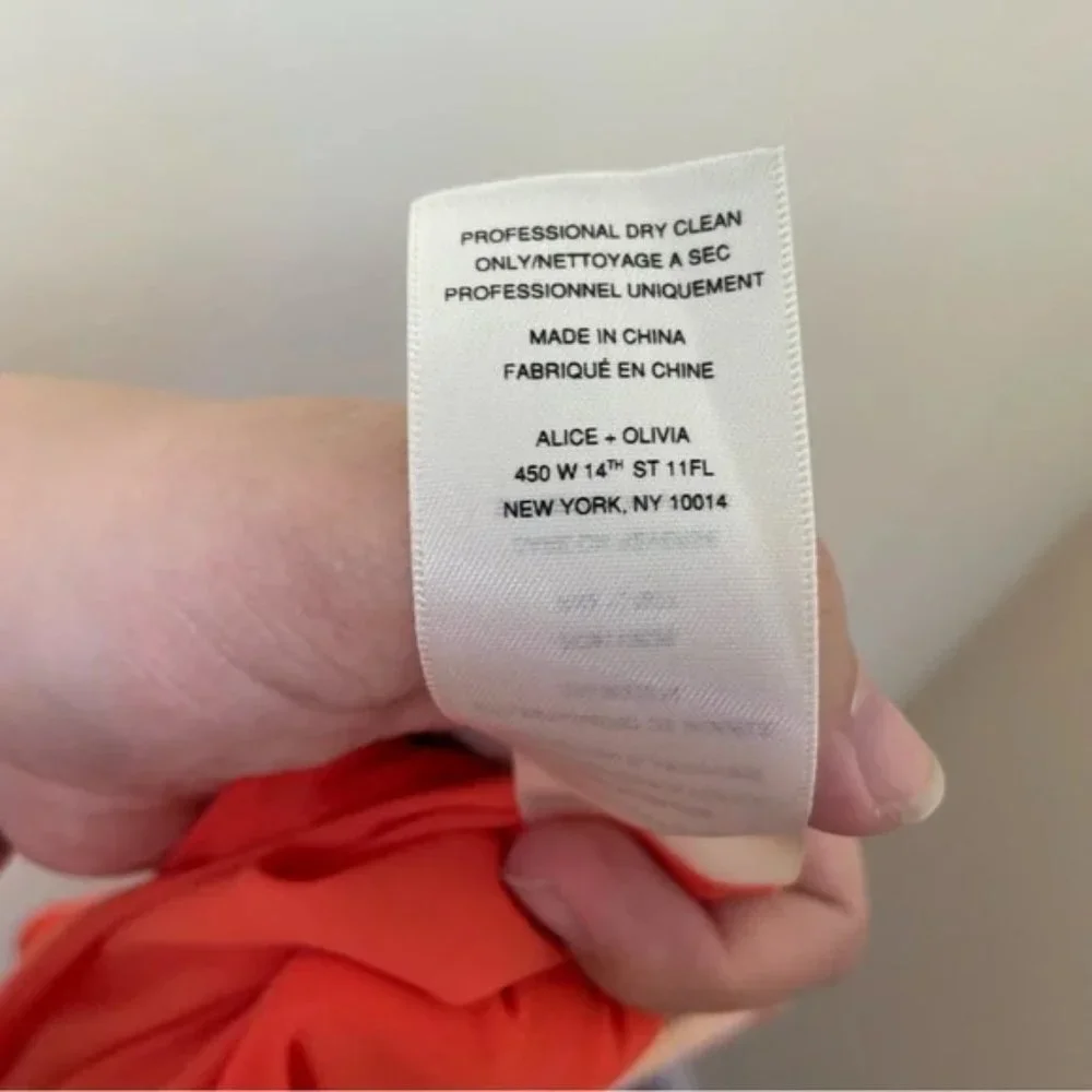 Alice + Olivia Jaelyn Orange Halter Dress w/ Braided Neckline SZ XS - Picture 5 of 9